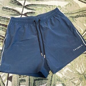 YoungLA Slate Blue Mesh-Lined Shorts Swim Trunks Bathing Suit Men’s Size Large